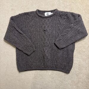 Natural Instincts Undyed Wool Knit Sweater Made In Ireland Womens XL Vintage Y2K